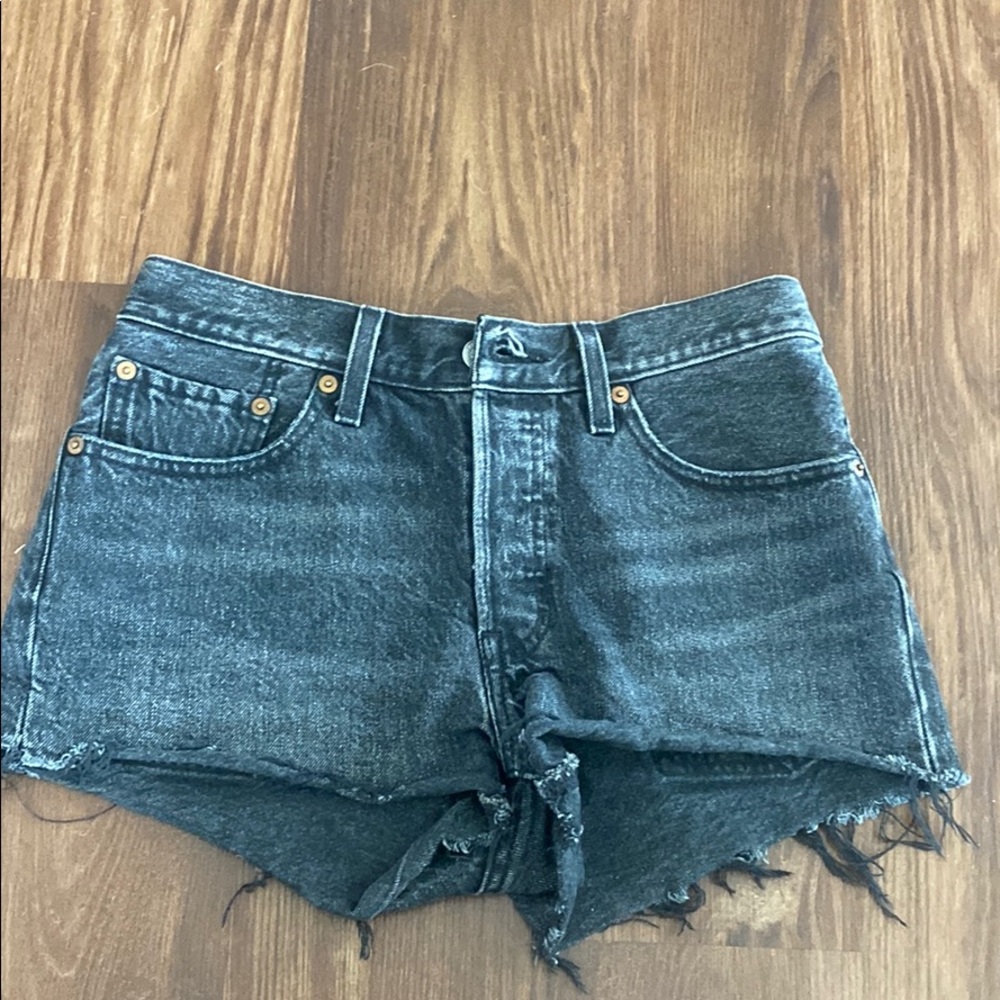 Black jean shorts